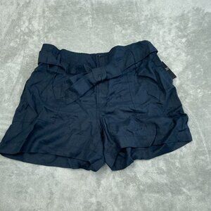 Lauren Ralph Lauren Womens Linen Belted Navy Shorts Size 18 NWT 2691